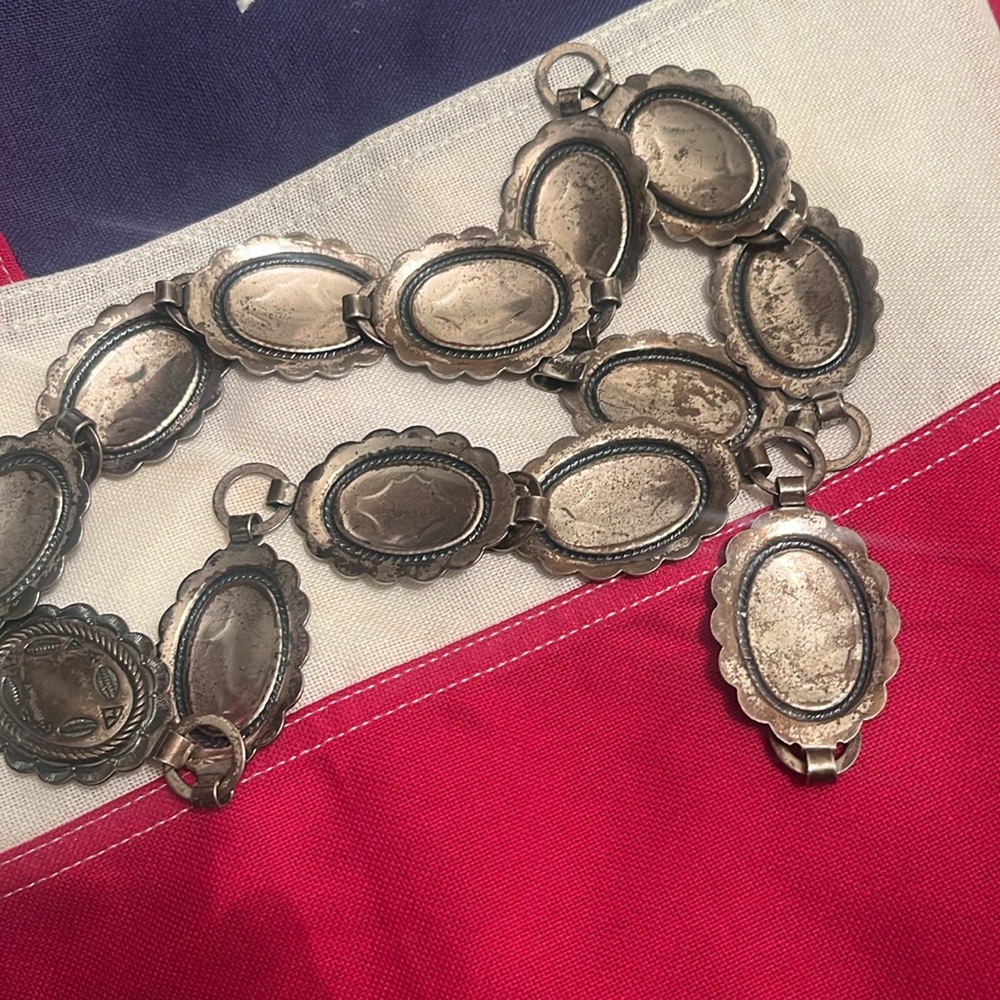 Vintage Concho Coin Link Belt - Gold Metal - Picture 7 of 8